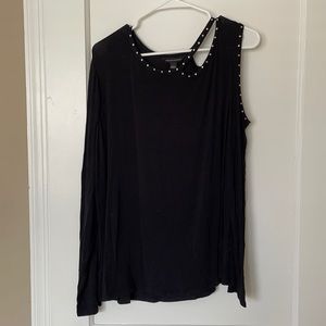 Rock and Republic Cut Out Studded long sleeve top